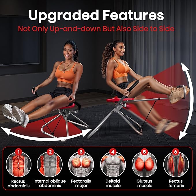 AB SWING INFINITY- Home Ab Workout Machine, Core Training Equipment, Multi-Functional Ab Exercise Trainer, Foldable for Easy Storage, Ideal for Home Gyms, Strength Training, and Fat-Burning Workouts