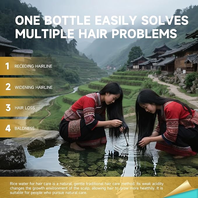 Hair Growth Serum Oil for Women - Rosemary Batana Rice Water Biotin Hair Spray for Hair Growth - Hair Growth Thickening Product - Hair Loss/Shedding,Thin, Dry & Damaged for Women Men(60 ML/2.0FL.oz)