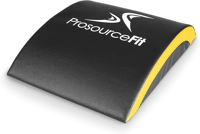 ProsourceFit Abdominal AB Mat 15" x 12" High Density Core Trainer, Black/Yellow