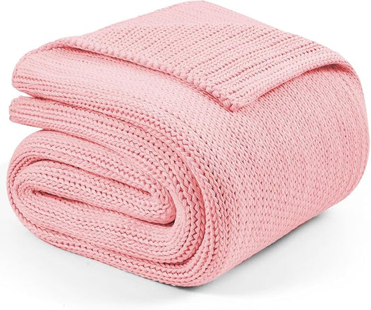 L'AGRATY Knitted Weighted Blanket - 48"x72" 20lbs Cooling Chunky Knit Heavy Blanket for Adults Braided Crochet Throw Thick Cable Yarn Knit Decorative No Beads Evenly Weighted Machine Washable