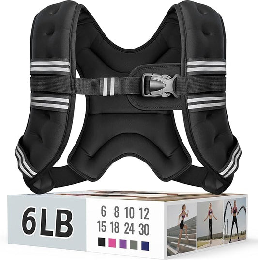 Weighted Vest for Women & Men with Reflective Stripe and Adjustable Buckle, Comfortable & Durable Rucking Vest for Walking, Running & Strength Training