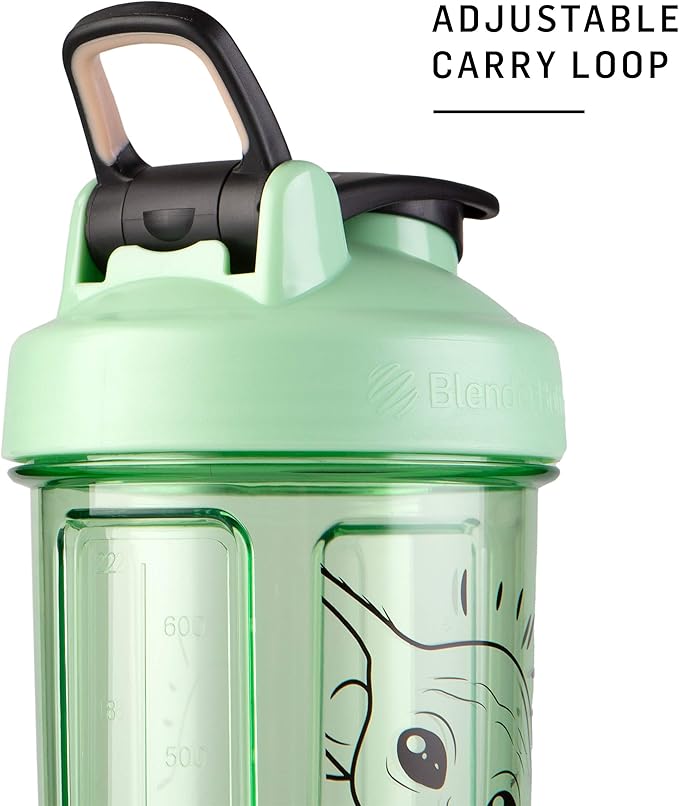BlenderBottle Star Wars Shaker Bottle Pro Series Perfect for Protein Shakes and Pre Workout, 28-Ounce, Mandalorian & Child