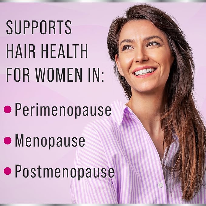 Black Cohosh + Biotin - Menopausal Hair Growth Supplement for Women. Menopause & Postmenopause Vitamins for Fuller Hair, Less Thinning, Hot Flashes. Black Cohosh, Biotin, & Chasteberry. Clean & Vegan