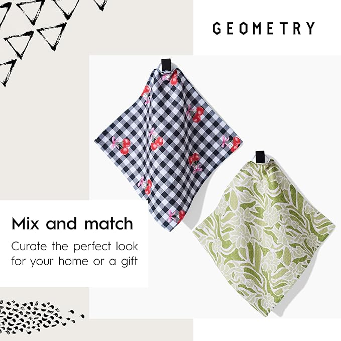 GEOMETRY Kitchen Dish Cloths - Spring & Summer Collection - Premium Dishcloths with Geoweave - Absorbent & Fast Drying Kitchen Towels - Sandy, 10" x 10" - 3-Pack