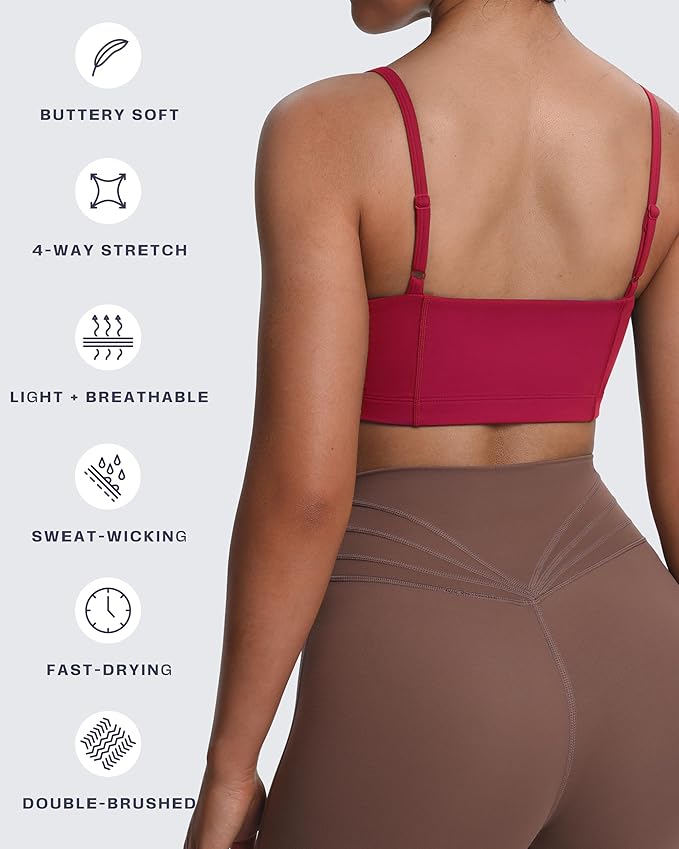 Aoxjox Women's Workout Bandeau Bras Training Fitness Running Yoga Crop Tank