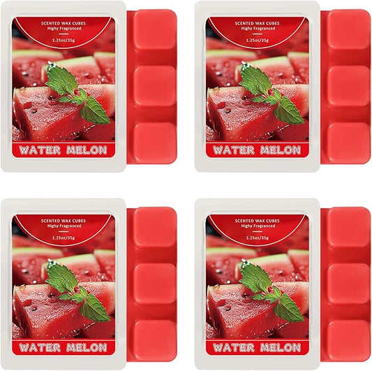 SCENTORINI Wax Melts, Watermelon Scented Wax Melts, Soy Wax Cubes 4 Pack, Long-Lasting, for Wax Warmers, Candle Making, Christmas