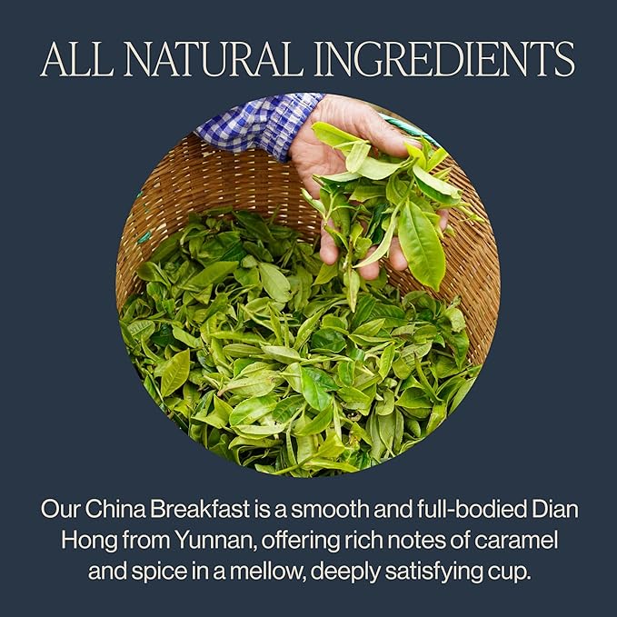 Rishi Tea China Breakfast Black Loose Leaf Tea - Organic, Robust & Caffeinated, Enjoy Hot or Iced - 16 Ounces, 50+ Servings