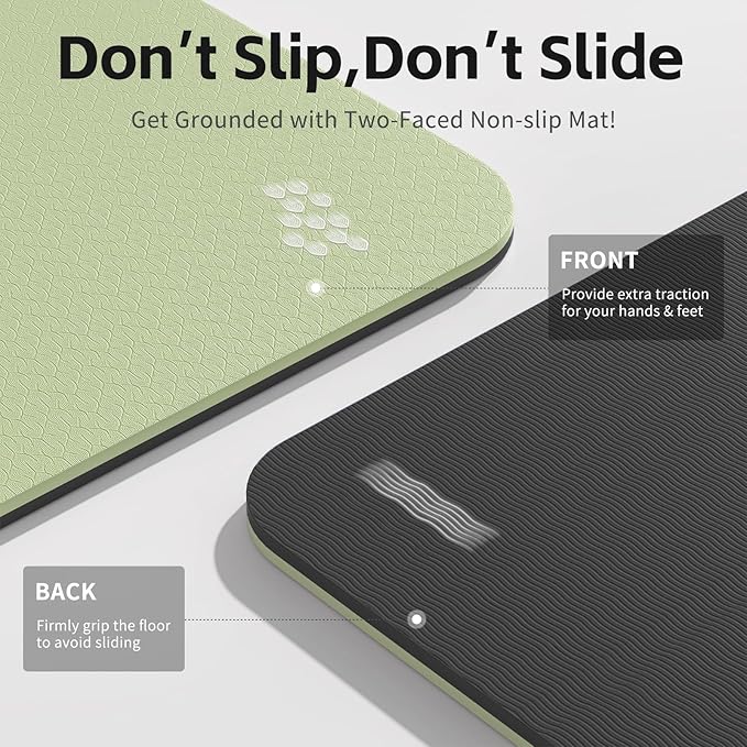 Yoga Mat 8mm Super Thick TPE Fitness Mat | SGS Certified | Non-Slip, Odorless & Tear-Resistant | Unisex with Strap | for Yoga, Pilates, Meditation & Home Workouts