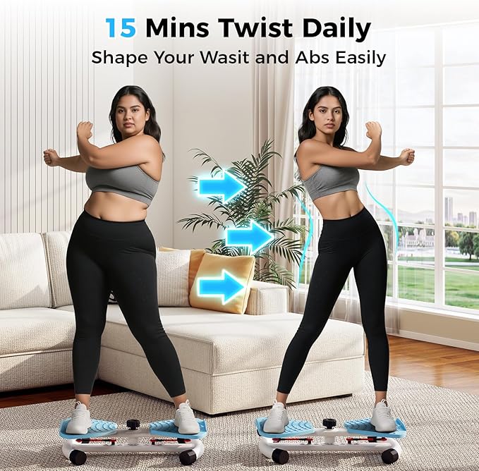 Ab Twister Board, Waist Twisting Machine for Exercise, Waist Trainer for Core Abs Exercise, Home Gym Workout Equipment for Women, Noiseless, 300 lbs Capacity