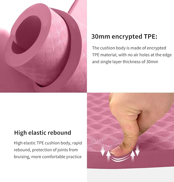 nuveti Large Exercise Mat - 15mm/20mm/30mm Thick Yoga Mat | Workout Mat for Fitness, Yoga, Pilates, Stretching & Floor Exercises for Women & Men with Free Carrying Bag