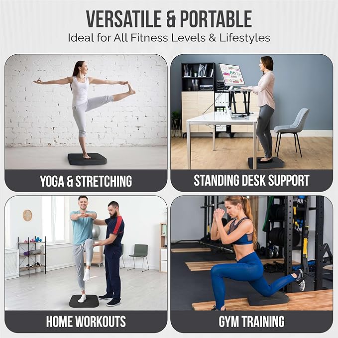 Balance Pad – Premium POE Foam, Non-Slip Stability Pad for Physical Therapy, Yoga, Core Training & Rehab