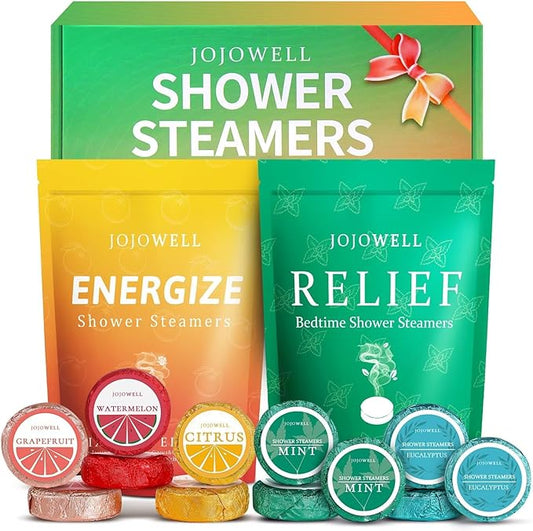 Shower Steamers Aromatherapy - 12 Pack Shower Bomes with Essential Oils, Birthday Gifts for Women Men, Self Care Home SPA Relaxation Gifts for Mom, Teen, Stress Relief