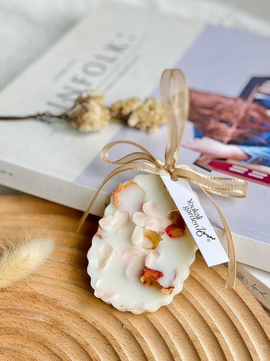Handmade Aromatherapy Wax Tablets - 100% Natural Soy Wax & Plant Essential Oils Dried Flower for Closet Bathroom Drawer Bedroom Fragrance Scented (Rose des Vents)