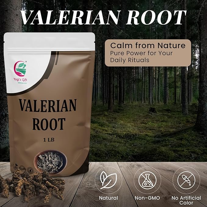 Valerian Root Whole 1 LB, 100% Natural & Pure, for Tea & Herbal Blends, Naturally Strong Aroma, Resealable Bag for Freshness - By Yogi’s Gift®