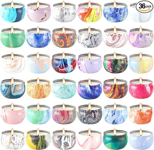 36 Pack Christmas Scented Candles Set for Home, Relaxing Stress Relief, Aromatherapy - Natural Soy Wax and Fragrance - Gifts for Women, Mom, Best Friend, Wife, Birthday