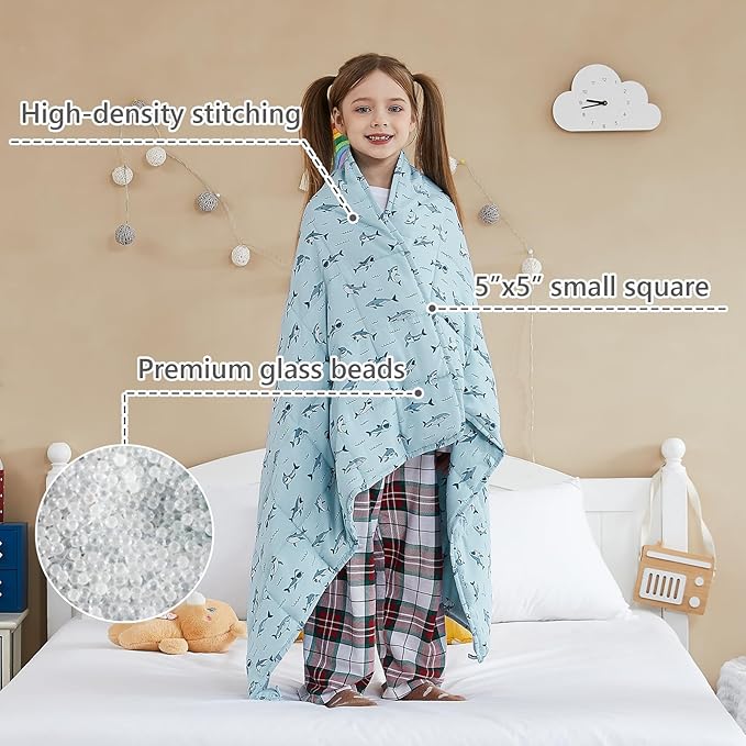 L'AGRATY Weighted Blanket - 36"x48" 5lbs Microfiber Material with Glass Beads Small Blanket for All-Season Summer Fall Winter Soft Thick