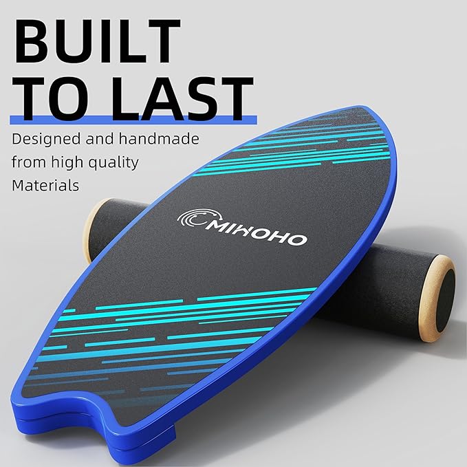 Balance Board Sports with Mat, Exercise Balancing Stability Trainer for Improve Balance, Core Balance Trainer for Fitness, Rehab, Surf