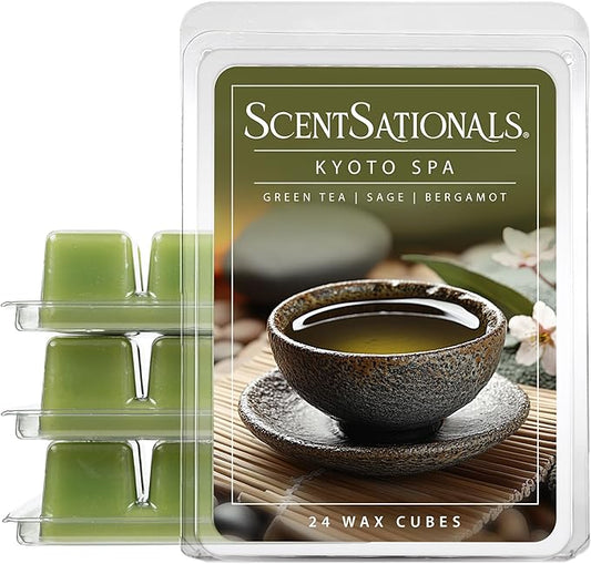 Scentsationals Wax Melts, Wax Cubes Strong Scent – Getaway Collection Kyoto Spa – Long Lasting Scented Melts for Warmer, 10oz (24-Cubes)