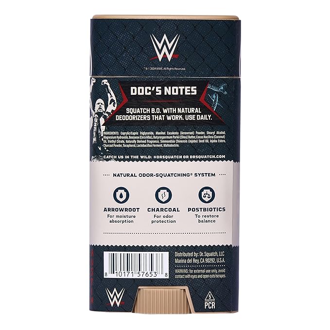 Dr. Squatch WWE Collection - Natural 4 Soap, 2 Deodorant Gift Set - Cold Process Soap with No Harsh Chemicals - Stone Cold Stunner & Mysterio Magic (6 Pack)