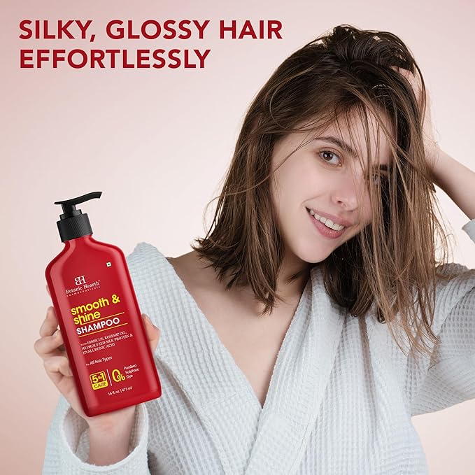 Botanic Hearth Hibiscus Shampoo Infused With Rosehip Oil, Hydrolyzed Silk Protein & Hyaluronic Acid Clarifying Shampoo To Smooth, Add Shine & Strengthen Hair| For All Hair Types, 16 Fl Oz