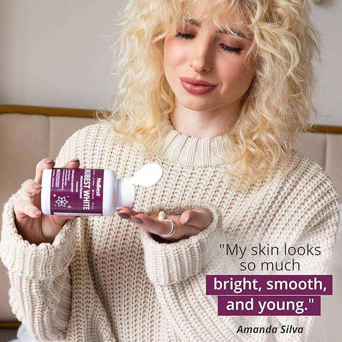NuBest White - Glutathione 400mg & Milk Thistle Extract - Skin Brightening Supplement - Helps Beautiful and Radiant Skin - Antioxidant Supplement & Detoxification | 1 Month Supply