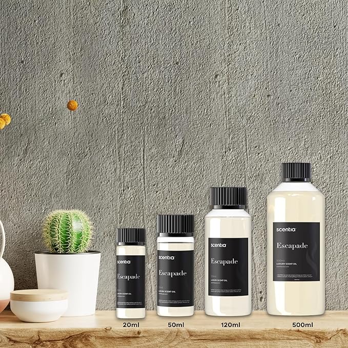 Hotel Diffuser Oil Inspired by 5-Star Hotel Scent - 500 ml 16.9 fl oz - Fragrance Oil Blend Botanical Jasmine & Marine Notes for Aromatherapy Diffusers - Escapade, Mothers Day Gift