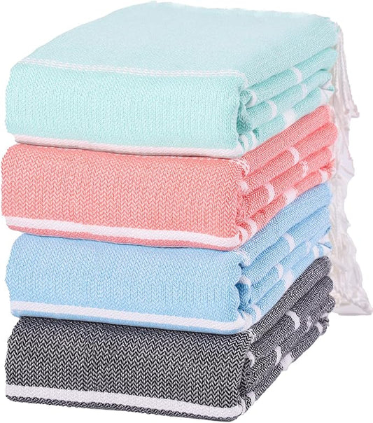 Thin Turkish Beach Towel Lightweight Quick Dry Absorbent Cotton Bathroom Bath Pool Swim Towels Extra Large Oversized Sand Free Beach Accessories Essentials Cloud Gifts for Adult