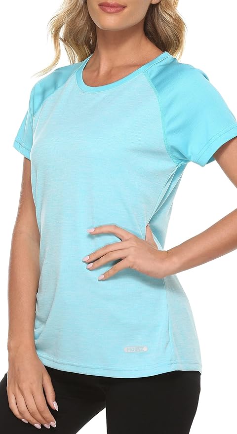 MoFiz Women's Short Sleeve UPF 50+ Sun Protection Sports T-Shirt Quick Dry Running Workout Athletic Tee Top