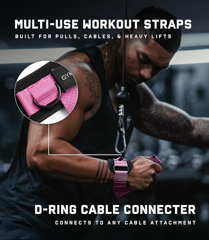 Gymreapers GripLink Lifting Straps – Heavy Duty D-Ring Weight Lifting Wrist Straps with Anti-Slip Silicone Grip Beads, Cushioned & Adjustable Support for Deadlifts, Powerlifting, Cable Machines & Gym Training