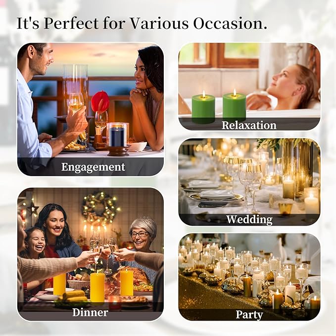 KONNI White Pillar Candles Set of 10, 2"x 4" Unscented Pillar Candles Bulk, 20 Hours Long Burning Candles, Smokeless&Dripless Large Round Candle for Wedding, Home Decoration, Parties, Spas, Dinner