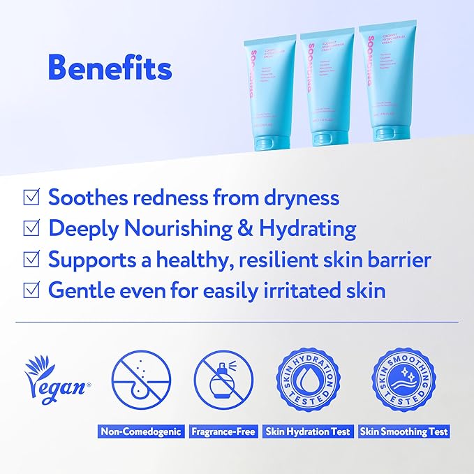 Coconut Hydro Barrier Cream | Soothing & Barrier Repair Moisturizer with Panthenol, Ceramide & Squalane | Non-Greasy, Fragrance Free Capsule Cream Korean Skin Care (80ml / 2.7 fl oz)