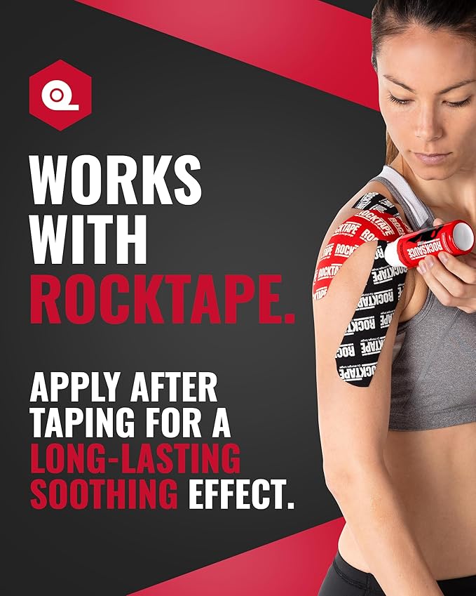 RockSauce Fire, 3 oz Roll-On - Easy to use Pain Relief Cream - Capsaicin & Menthol Formula Relieves Muscle & Joint Pain - Works w/ RockTape - No-Mess Applicator - Dye-Free, Won't Stain Clothes