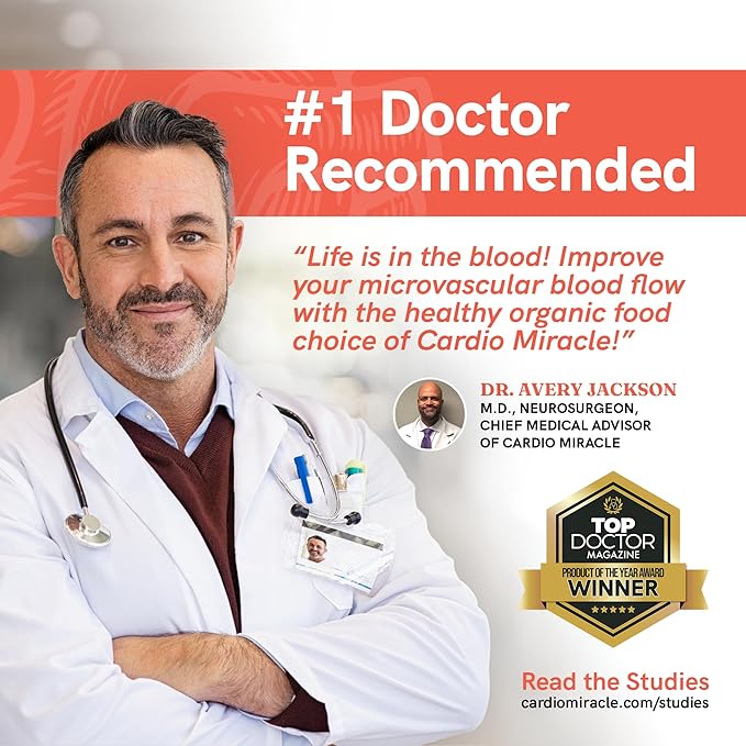 Cardio Miracle Nitric Oxide Supplement with Super Beets 60 Servings - Beet Root Powder with L-Arginine to Support Circulation, Blood Flow, Energy, Endurance, Stamina & Heart Health for Men and Women