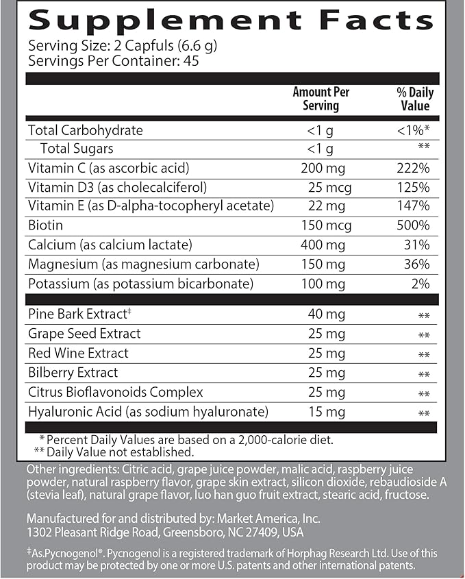 Isotonix OPC-3 Beauty Blend Powder | Collagen Support with Pycnogenol®, Grape Seed & Red Wine Extract | Hair Skin and Nails Supplement with Biotin & Hyaluronic Acid | Antioxidant Powder - 90 Servings