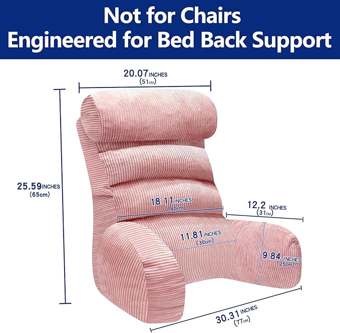 Back Pillow for Bed Sitting Up, Reading Pillow, Extra Large Arm Pillows for Adults for Back Support,Bed Pillow for Sitting up for Watching TV/Gaming/Relaxing