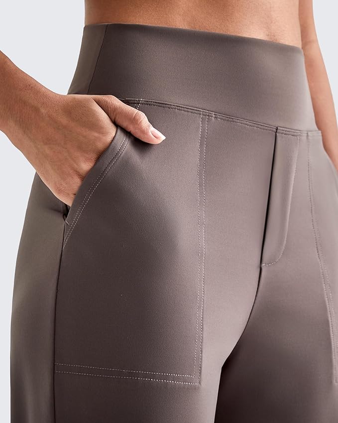 G4Free ShiftReady Womens Ankle Dress Yoga Pants with Pockets Stretchy Business Casual Slacks Work Trousers Travel Pant