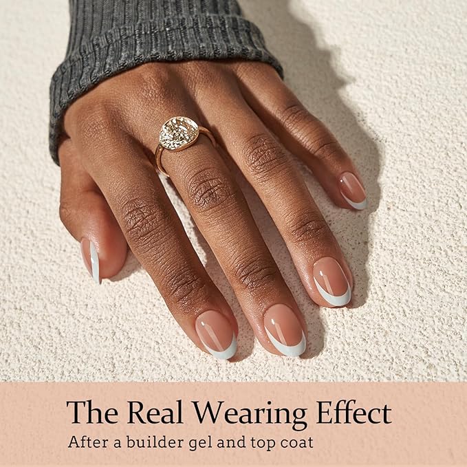 BTArtboxnails French Gel Nail Tips - French Tip Press on Nails Brown Extra Short Almond XCOATTIPS for Nail Extensions