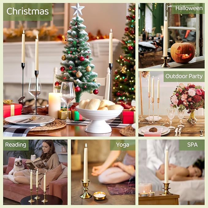 30 Pack Beeswax Taper Candles in Bulk 8 inch Tall - All Natural White Beeswax Candle Sticks,100% Pure Unscented Bee Wax Candle for Home, Dripless, 8 Hours Long Burning Time