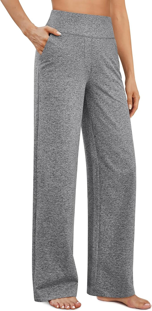 G4Free Yoga Pants Women Wide Leg Pants with Pockets High Waist Stretch Dress Casual Sweatpants Petite/Regular/Tall