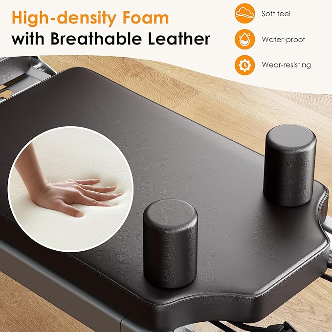 DlandHome Pilates Reformer, Foldable Pilates Reformer Machine with Springs & Resistance, Suitable for Advanced and Beginners Users Adjustable Pilates Equipment for Full-Body Home Workout Up to 330 lbs