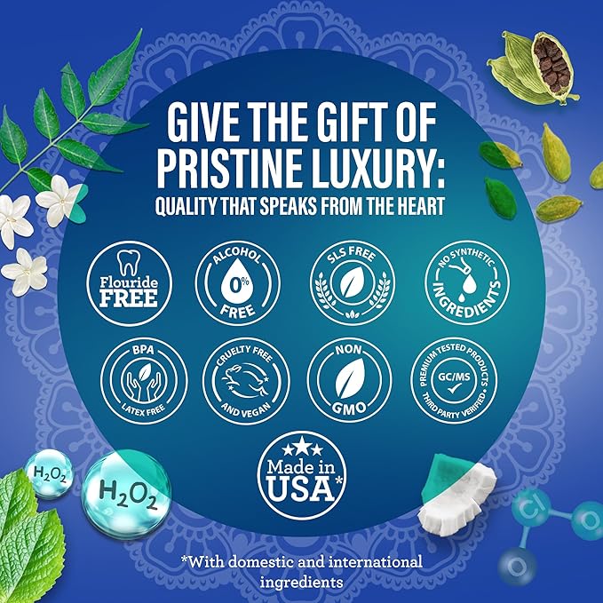 GuruNanda Shine Bright Stay Fresh – Dual Barrel Whitening & Breath Harmonizer Mouthwash & Neem Toothpaste for Long-Lasting Fresh Breath & Teeth Whitening