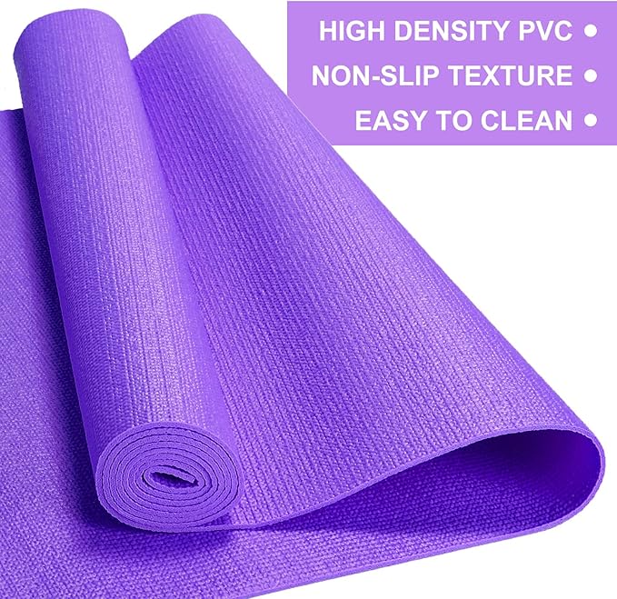 Funtery 16 Pack 3 mm Thick Yoga Mat Exercise Workout Mat Non Slip Fitness Pad for Women Gym Home Yoga Pilates