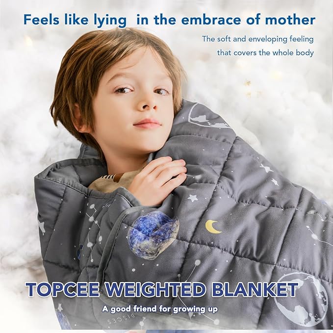 Topcee Weighted Blanket (5 lbs, 36" x 48") Cooling Throw Heavy Blanket for Sleeping Apply to 40-60 lbs, Soft Thick Breathable Blanket with Glass Bead, Easy Care