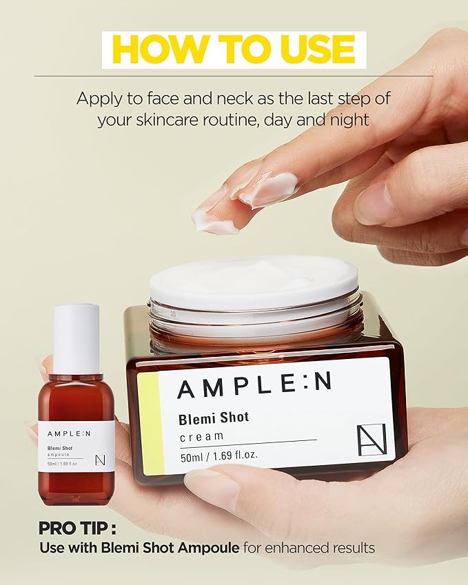 Blemi Shot Cream - Korean Face Moisturizer with Niacinamide & Tranexamic Acid for Smooth Radiant Complexion - Daily Facial Cream Hydrating Formula for Clear Skin, Skin Tone Improvement, 1.69 oz