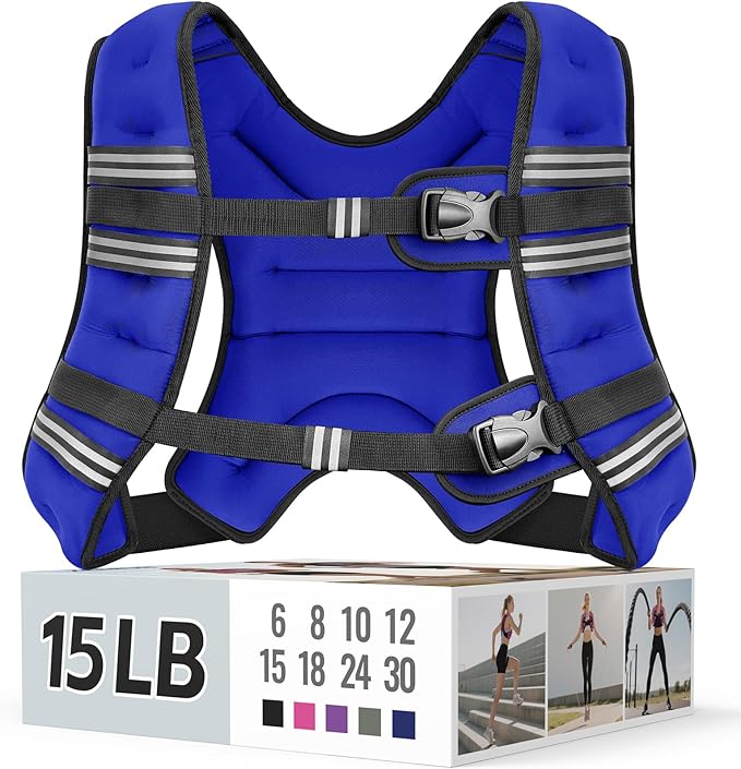 Weighted Vest for Women & Men with Reflective Stripe and Adjustable Buckle, Comfortable & Durable Rucking Vest for Walking, Running & Strength Training