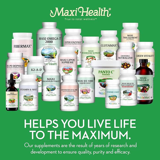 Maxi Health Marine Collagen Pills – 1000 mg Type 1 Collagen for Women & Men with Hyaluronic Acid Supplement for Joint & Skin Support – Unflavored, Clean Kosher Capsules (180 Maxicaps)