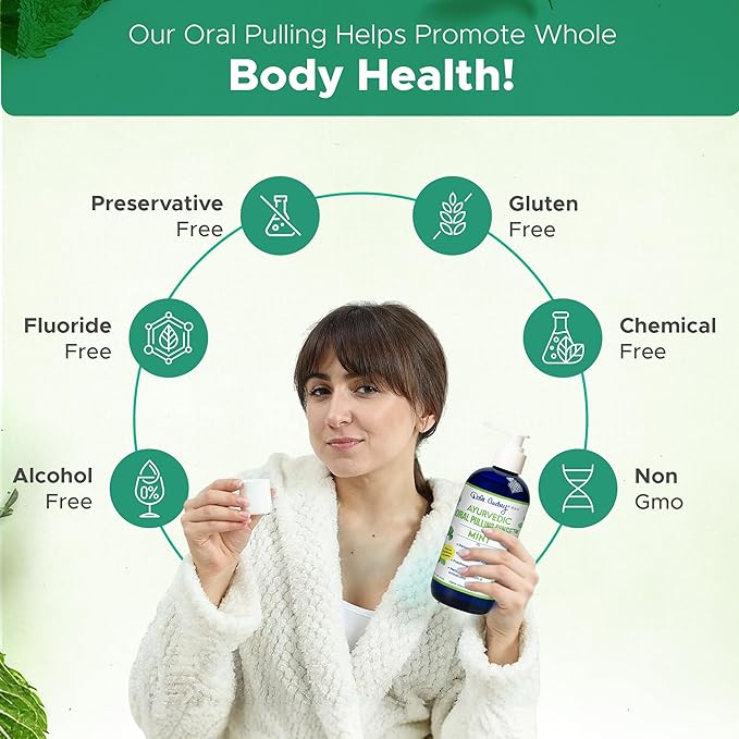 Dale Audrey Ayurvedic Nano Hydroxyapatite Oil Pulling for Teeth and Gum | Refreshing Cinnamon and Mint Flavored Organic Mouthwash Oral Rinse | Teeth Whitening Mouthwash for Fresh Breath (Mint, 8 oz)