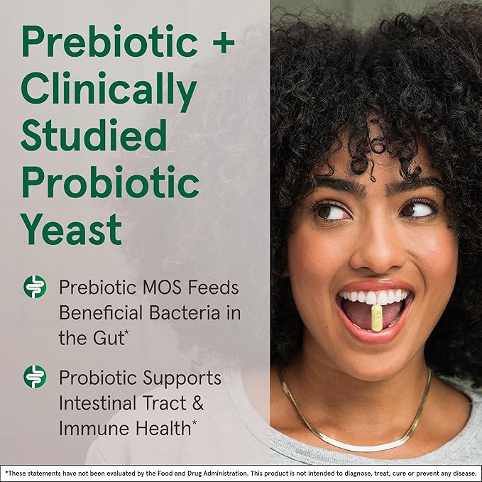 Jarrow Formulas Saccharomyces Boulardii Probiotics + MOS 5 Billion CFU Probiotic Yeast for Intestinal Health Support, Gut Health Supplements for Women and Men, 90 Veggie Caps, 90 Day Supply,Pack of 12