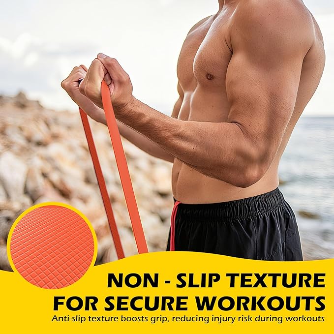 Pull Up Bands, Resistance Bands Set for Pull-Up Assistance, Exercise Bands with Door Anchor & Grip Pads for Men & Women Working Out, Physical Therapy, Muscle Training