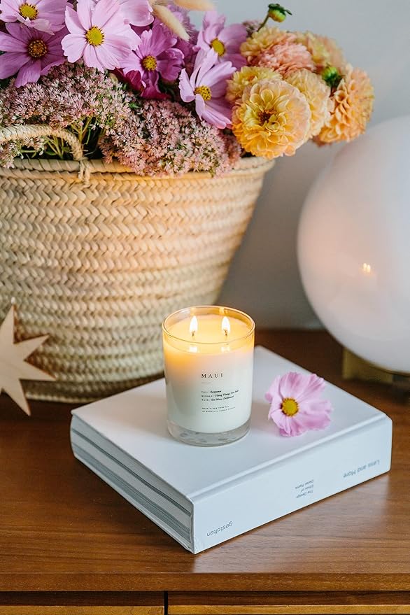 Brooklyn Candle Studio Maui Classic 2 Wick Candle - Luxury Scented Candle, Vegan Soy Wax, Hand Poured in The USA, 70 Hour Slow Burn Time - 13oz